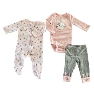 Carter’s Footie and Bunny Pajama Bundle Set size 6 month